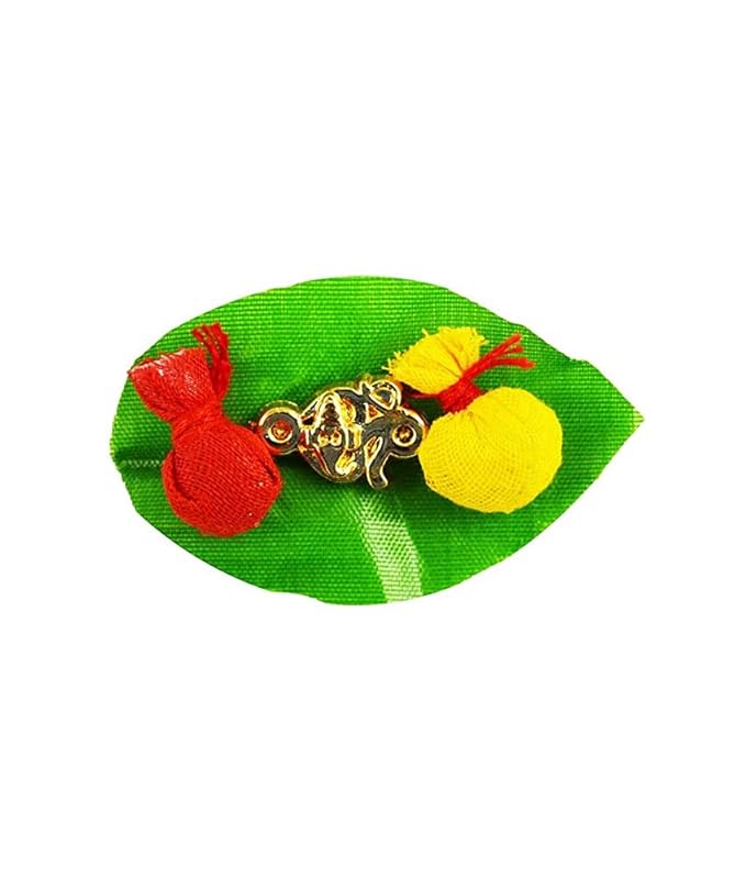 kriti creations beautiful rakhi with round om made for happyness (2 Rakhis Dhaga and 1 Roli Chawal)